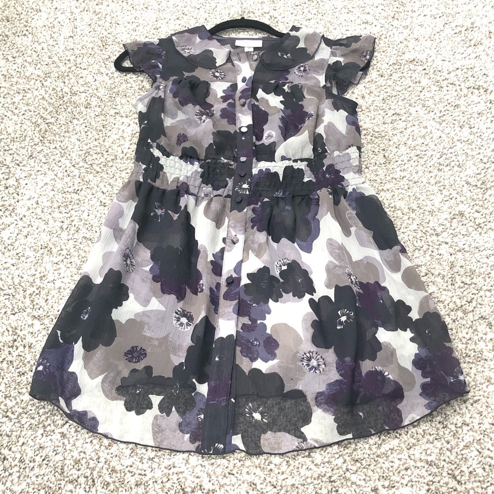 Liz Lange Maternity Purple Floral Flowy Shirt XS
